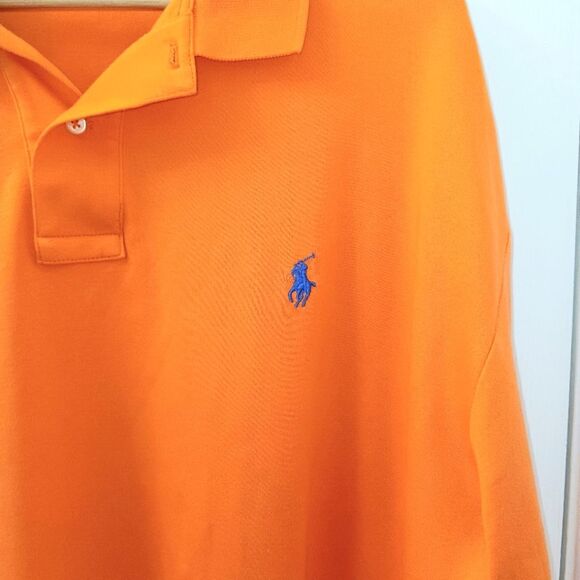 POLO RALPH LAUREN Men’s Orange Classic Fit Polo Shirt XL Embroidered Logo - Picture 4 of 7